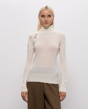 Ermanno Scervino Гольф цвета айвори из кашемира D495M317APPYU