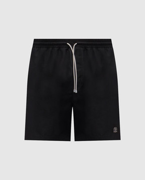 Brunello Cucinelli Черные шорты для плавания с логотипом MW817043