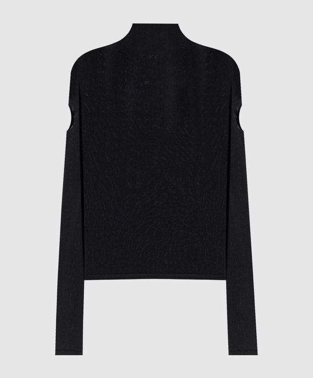 Off-White Чорний гольф з фігурними вирізами 2FB00354T
