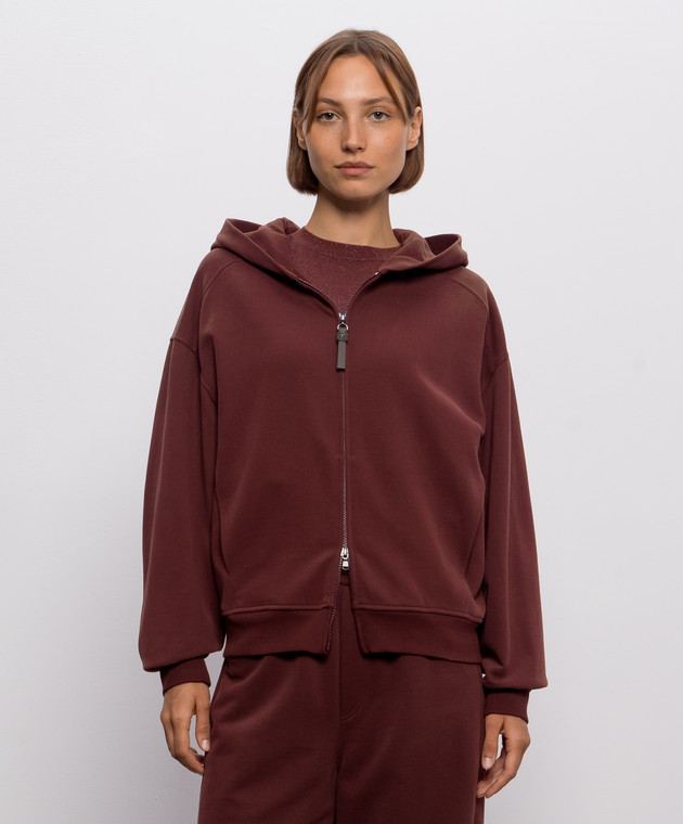 Brunello Cucinelli Бордовая спортивная куртка MP05NHF406 изображение 3