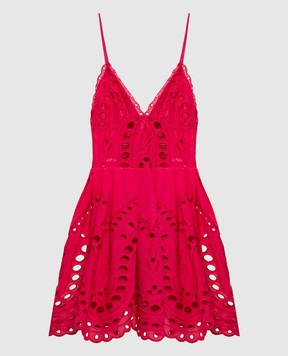 Charo Ruiz Рожева сукня міні Nix з вишивкою 263602