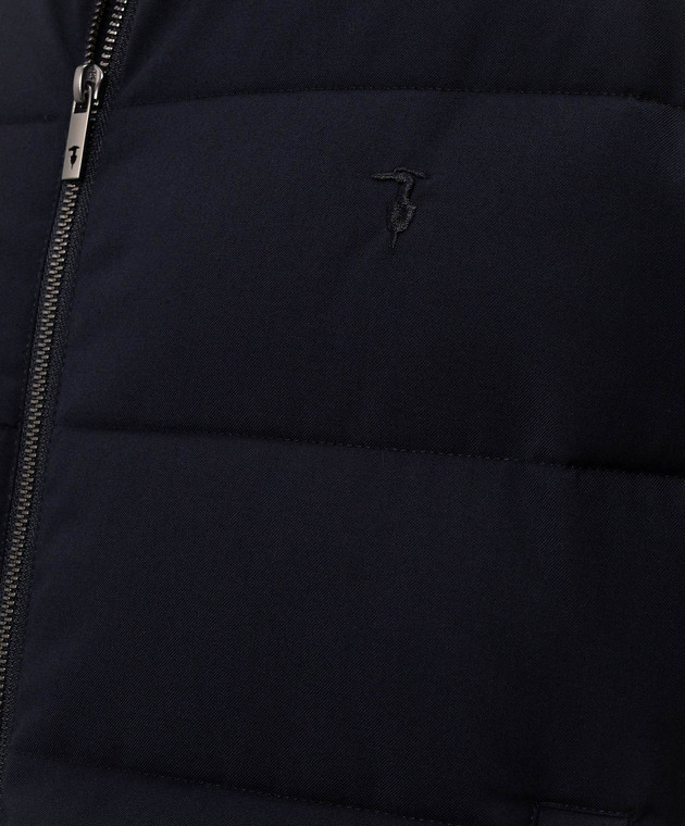 Trussardi Синяя куртка с вышивкой эмблемы 8006M000032NMO812N18 изображение 5