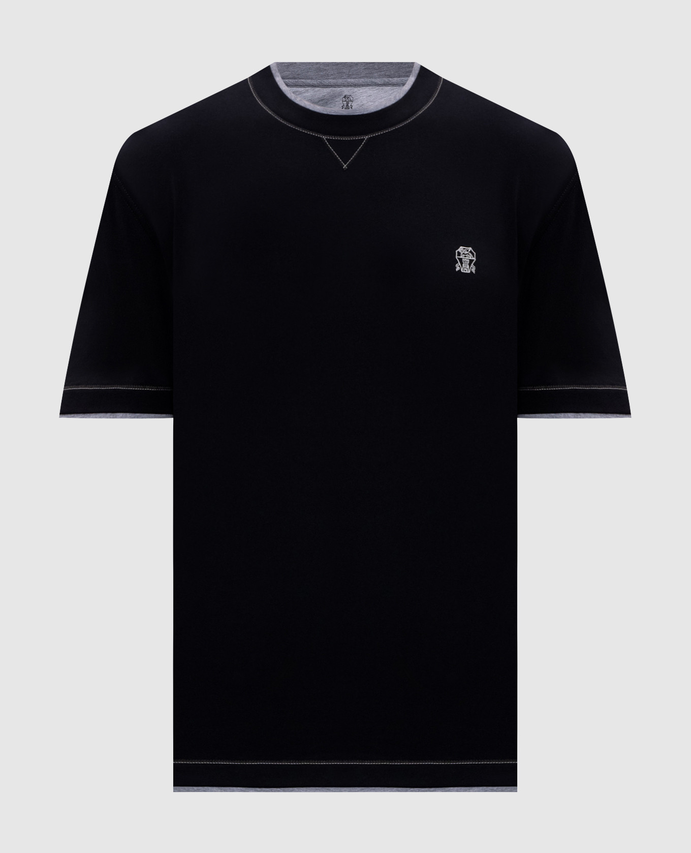 

Черная футболка с вышивкой эмблемы, Черный, Футболки