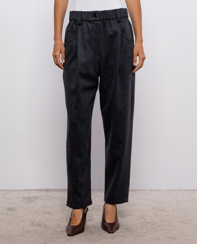 Brunello Cucinelli Серые брюки из шерсти MP549P9148