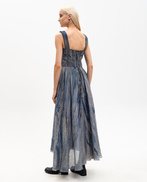 Masnada Синя сукня з рамі 8055