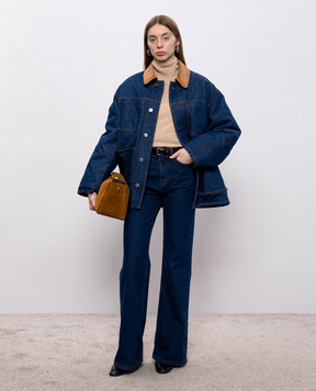 Ami Paris Синяя утепленная джинсовая куртка UJK834DE0104