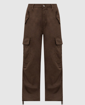 Rhude Брюки-карго цвета хаки с льном RHPS26PA01112