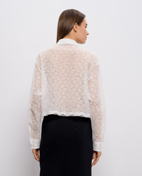 Ermanno Scervino Біла укорочена блуза з мережива D482K344APEWF