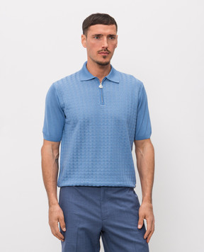 Stefano Ricci Блакитне поло з шовком K212038P31F26194