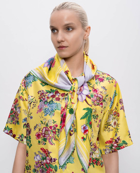 MANTERO 1902 Жовта хустка Petals & Pies із шовку 0904F0030G56414