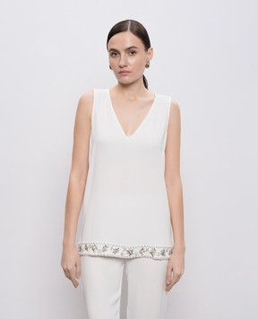 Twinset Белый топ с аппликацией 261LB2CAA