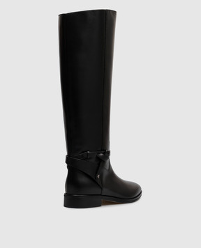Jimmy Choo Чорні шкіряні чоботи Lawton LAWTONKBFLATTKH