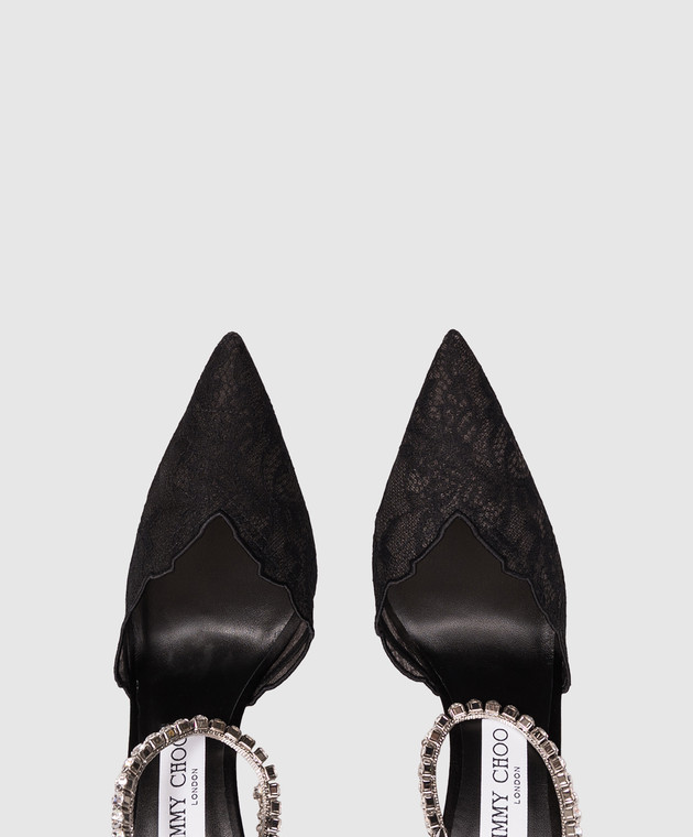 Jimmy Choo Черные слингбеки Saeda с кристаллами SAEDA100GQV изображение 4