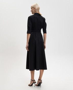 Twinset Чорна сукня міді з поясом 261AP2284