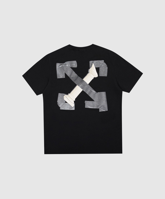 Off-White Дитяча чорна футболка з принтом Arrow Tape 44BAA002F26J005 зображення 2