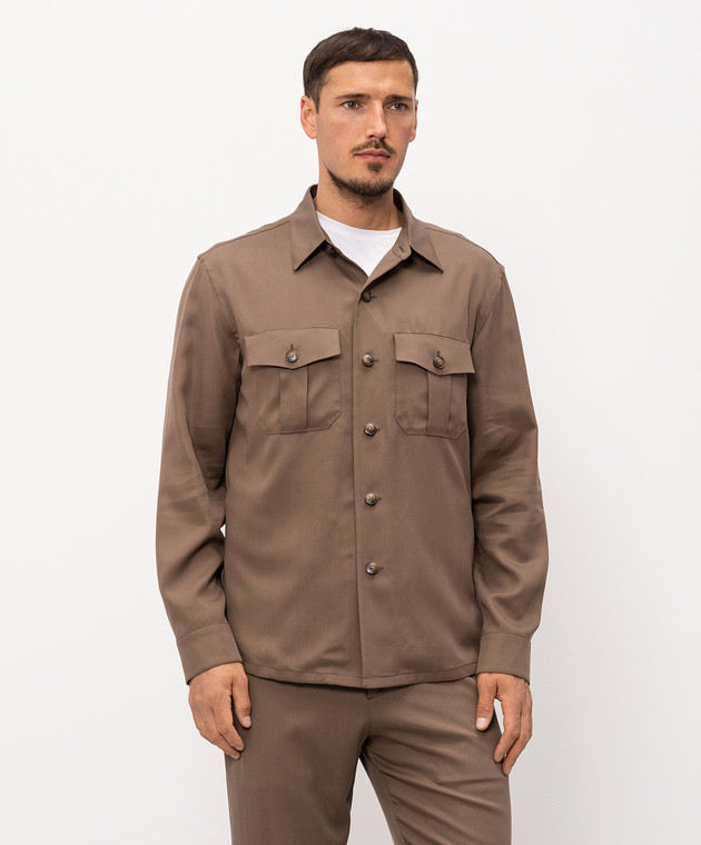 Canali Коричнева сорочка AE0557431019 зображення 3