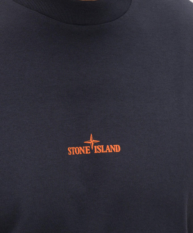 Stone Island Темно-синяя футболка с принтом L2S152100001S0534 изображение 5