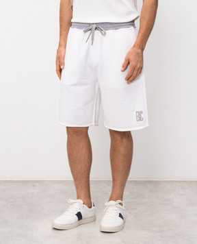 Brunello Cucinelli Білі шорти з принтом монограми MR8313375G