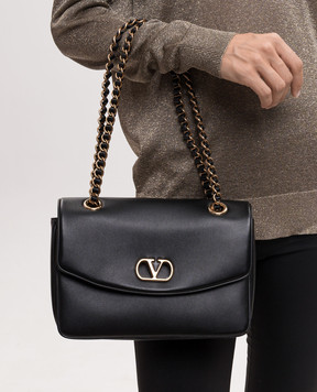 Valentino Черная кожаная сумка Djuna 9W2B0T57AIR