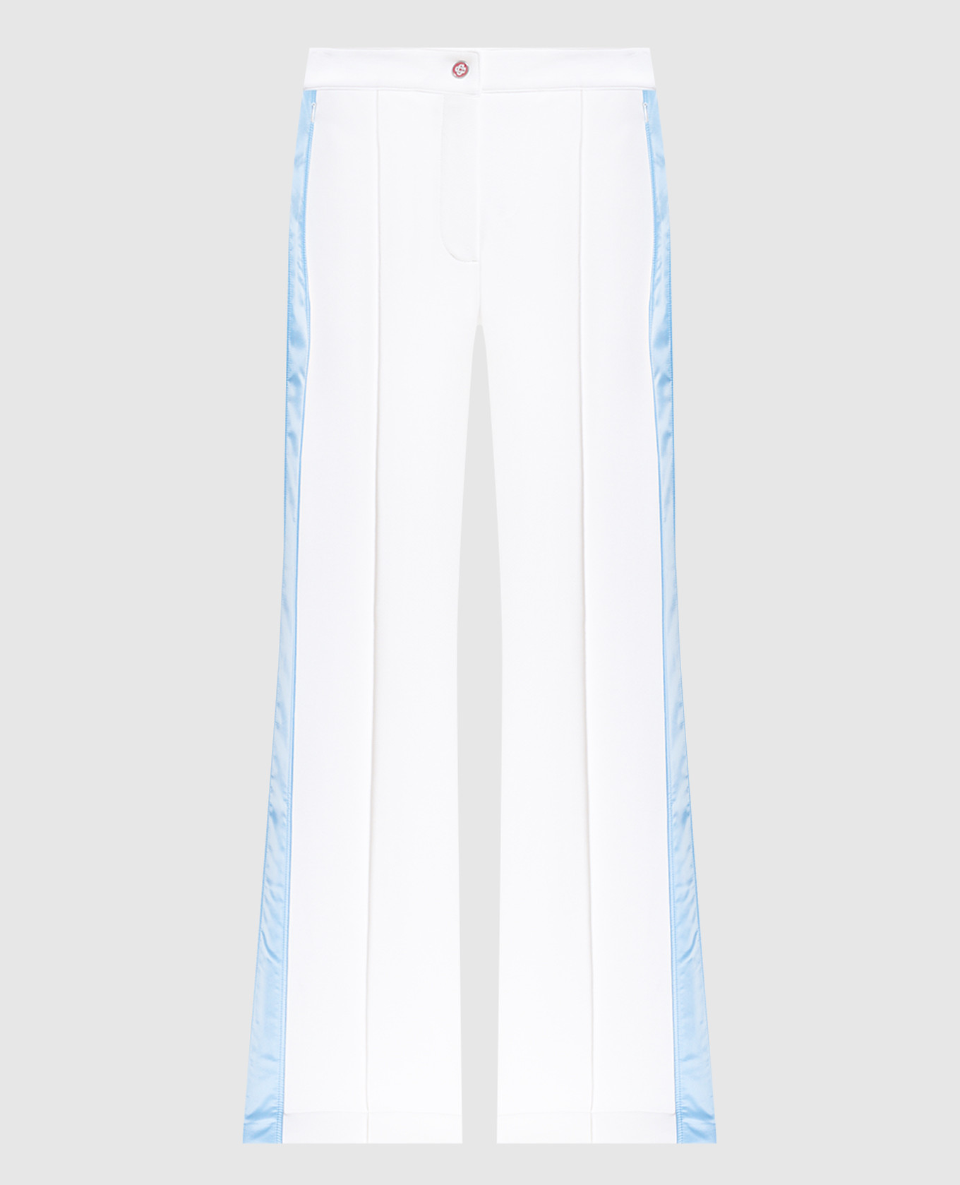 Белые спортивные брюки с лампасами