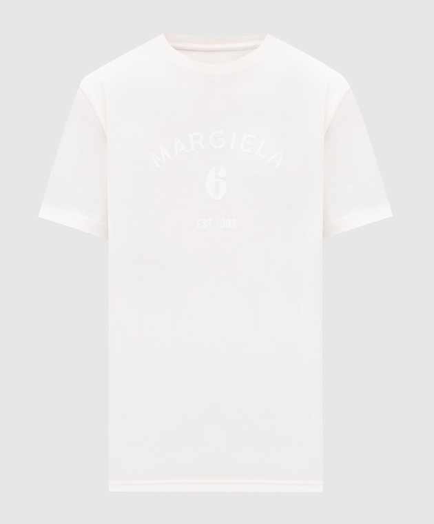 Maison Margiela MM6 Белая футболка с принтом логотипа SH2GC0048M20048