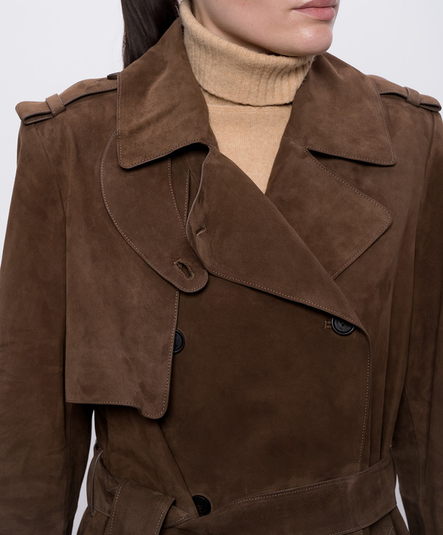 Mackage Коричневий замшевий двобортний тренч GAEL-SU GAELSU зображення 5