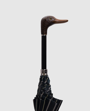 Pasotti Зеленый зонтик-трость Duck в полоску OMITUO478BRUCE5