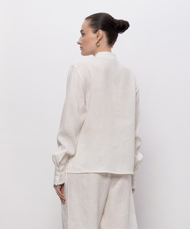 Ermanno Scervino Life Блуза цвета айвори из льна D484K612GQII изображение 4