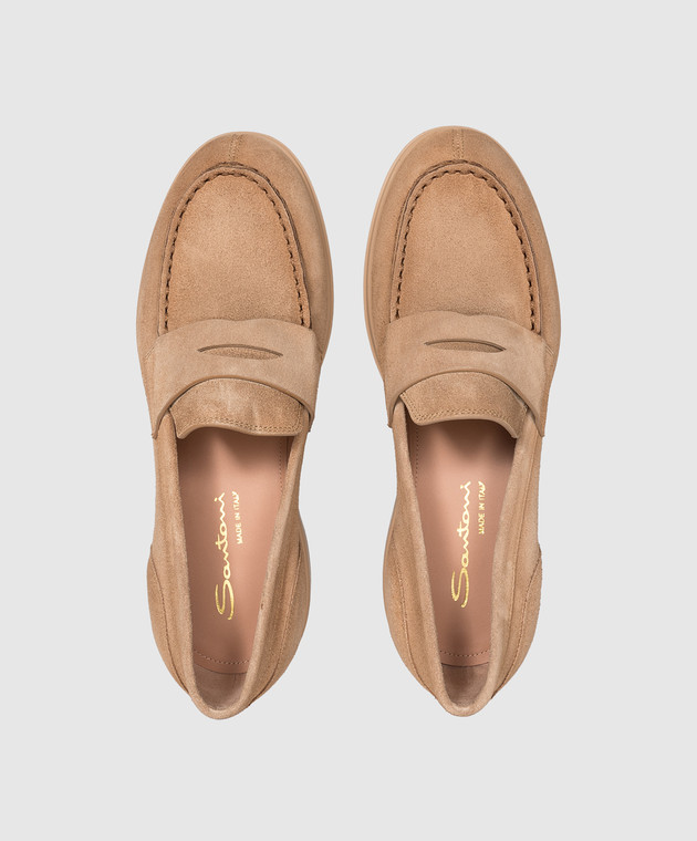 Santoni Коричневі замшеві лофери WUYW72448PKVNHSY зображення 4