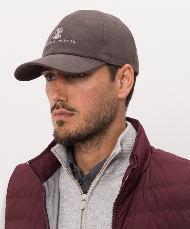 Brunello Cucinelli Коричневая кепка с вышивкой M252D9850 изображение 2