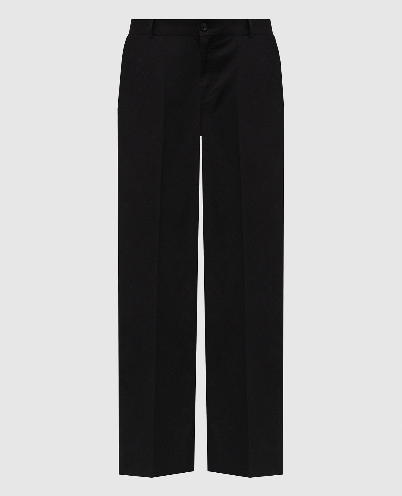 

Черные брюки с нашивкой логотипа, Черный, Прямые брюки