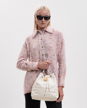 Balmain Шкіряний рюкзак Pulse кольору айворі HN1GE036LSM6