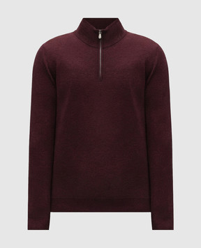 Brunello Cucinelli Бордовый джемпер из кашемира, шелка и льна MSY00124