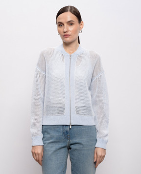 Peserico Блакитний ажурний кардиган з паєтками A99033F129234R