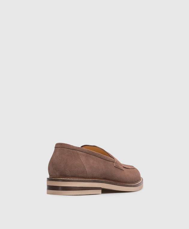 Brunello Cucinelli Коричневые замшевые лоферы MZUSOLT709 изображение 3