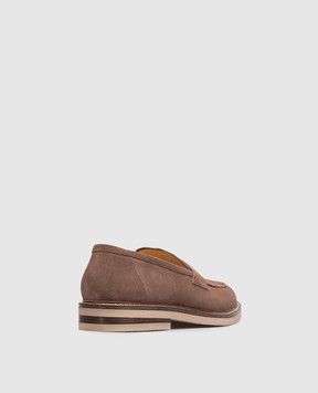 Brunello Cucinelli Коричневые замшевые лоферы MZUSOLT709