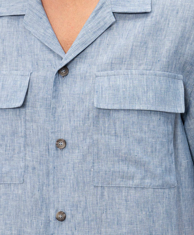 Peserico Блакитна сорочка з льону R5604702607 зображення 5