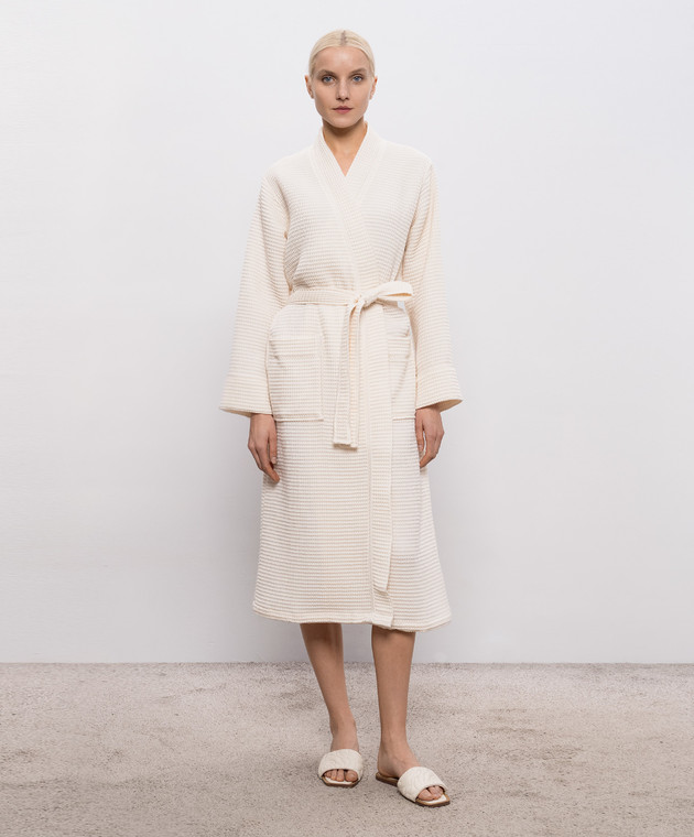 L'Appartement Вафельный халат цвета айвори MIAWAFFLEBATHROBE изображение 2