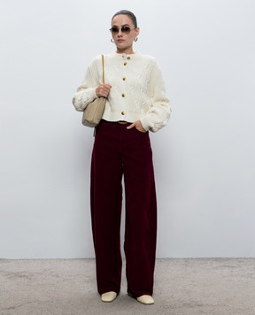 Twinset Бордовые вельветовые штаны 262TT2361
