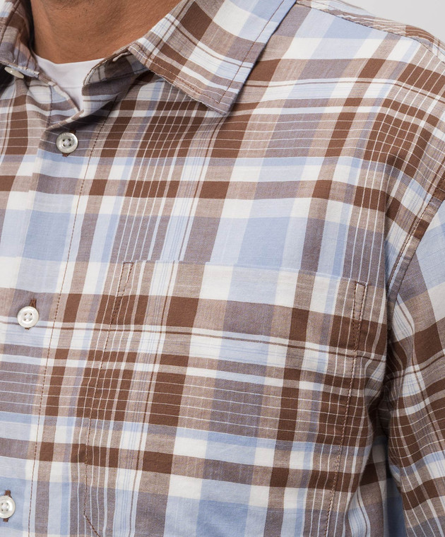Woolrich Коричнева сорочка в клітинку CFWOSI2023MRUT5321 зображення 5