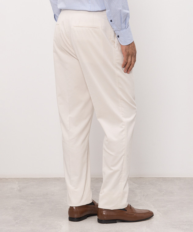 Brunello Cucinelli Вельветовые штаны цвета айвори ML462PS00 изображение 4