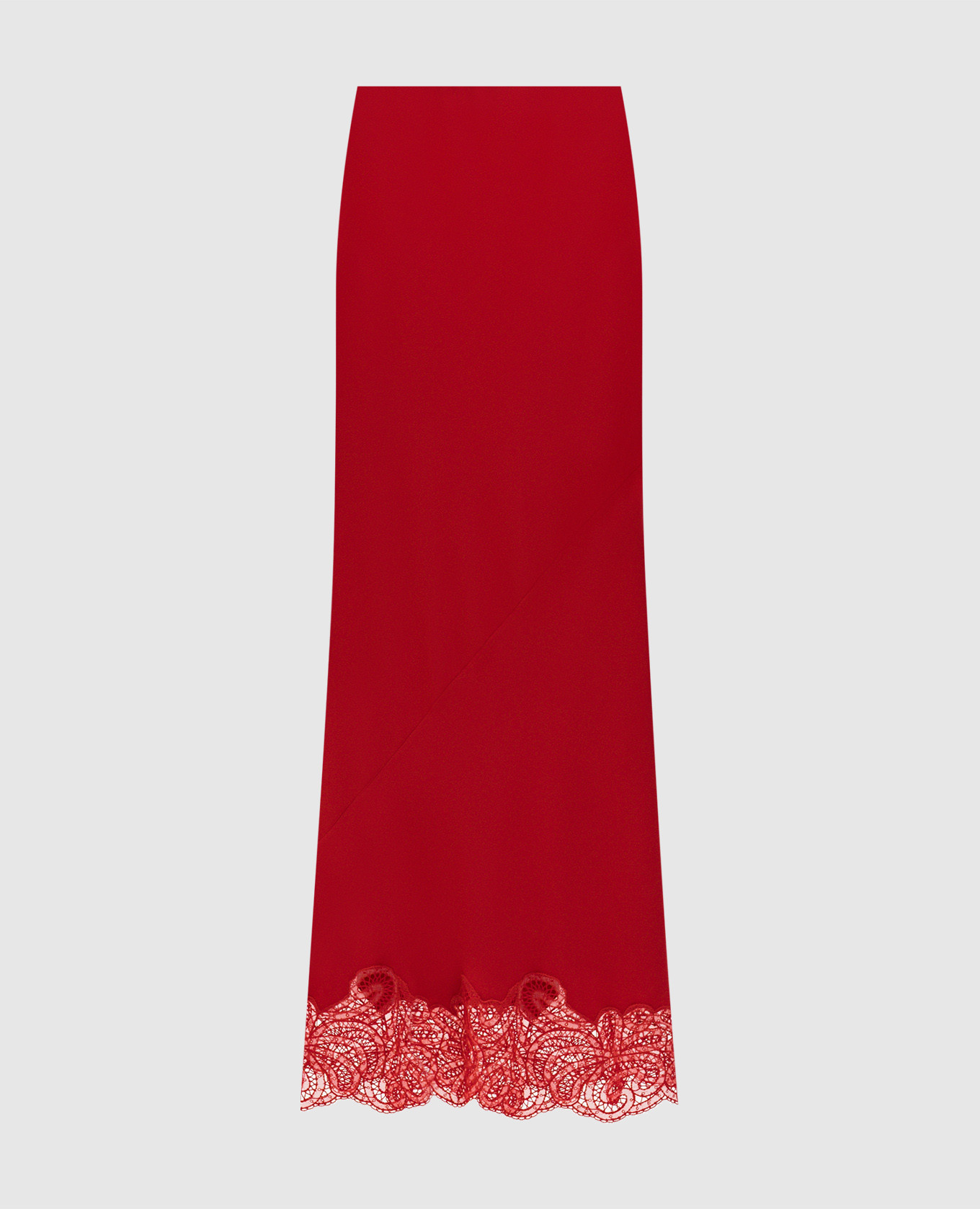 

Красная юбка макси с кружевом, Красный, Юбки узкие