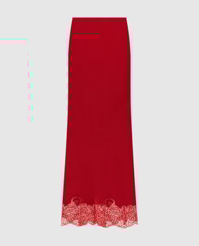 Ermanno Scervino Червона спідниця максі з мереживом D482O387APOWQ