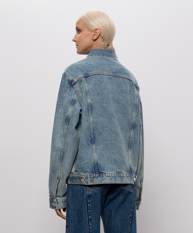Vetements Голубая джинсовая куртка с эффектом потертости MH27DJ071LB изображение 4