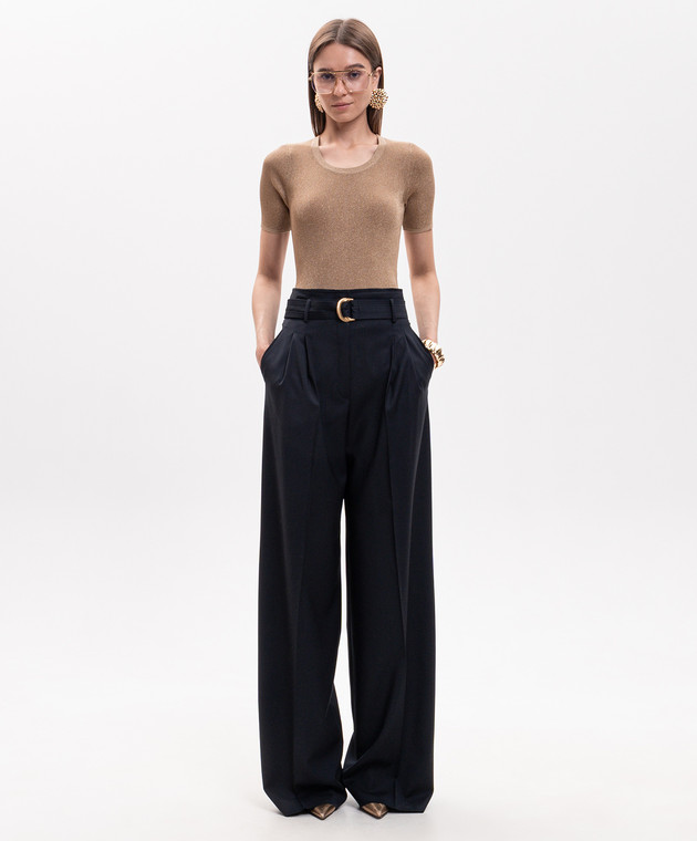 Max Mara Коричневый топ с люрексом MSTSEQUOIA изображение 2