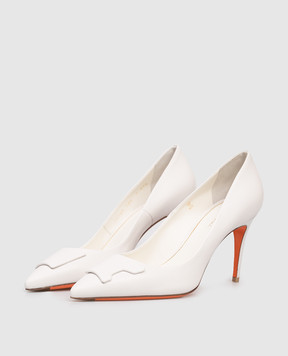 Santoni Білі шкіряні туфлі WDID71207HI2TSZA