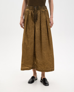 UMA WANG Коричневі кюлоти з вінтажним ефектом UP3021