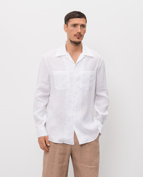 Brunello Cucinelli Белая рубашка из льна MM6840658
