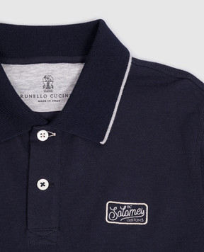 Brunello Cucinelli Дитяче сіре поло з вишивкою BE854T329B