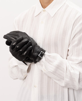 Ann Demeulemeester Черные кожаные перчатки Arly B0014384LT120
